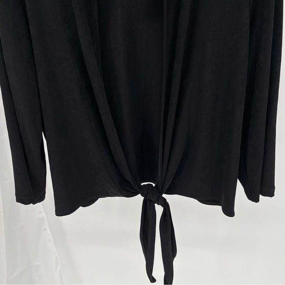 Chico’s Womens NEW Travelers Tie Front Jacket Size XL Black Slinky Knit - Picture 3 of 10